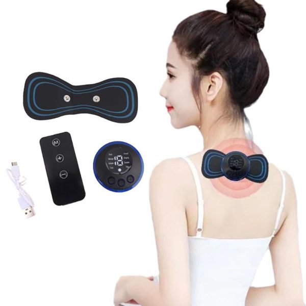 Ems Butterfly Neck Massager For Muscle Pain Relief And Shoulder Relaxation With Remote – Imported